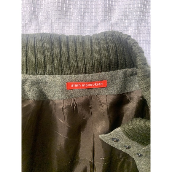 (G-216) alain manoukia womens jacket olive green color size 42 - Picture 6 of 8